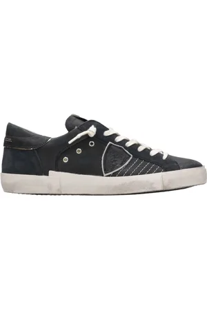 Philippe model Buty, Mężczyzna, Czarny, 41 EU, Zamsz, Czarne Vintage Skórzane Sneakersy