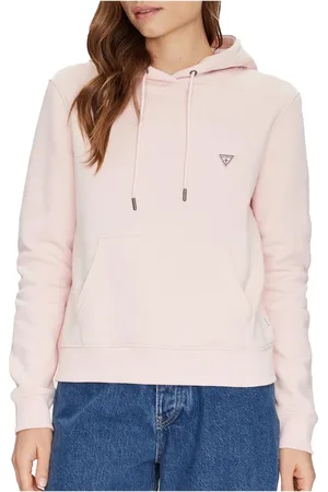 Guess Bluzy, Kobieta, Różowy, S, Bluza z kapturem - Róże Regular Fit