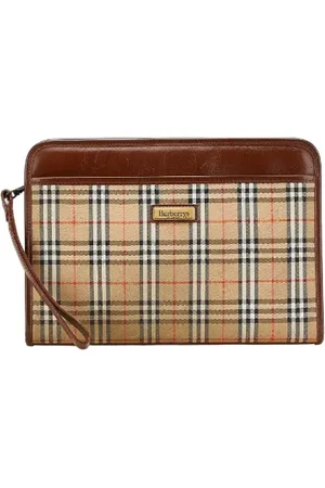 Burberry Pre-owned, Kobieta, Beżowy, ONE SIZE, Skóra, Pre-owned Canvas clutches