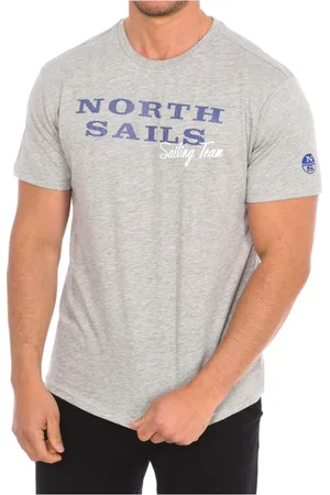 North Sails Koszulki, Mężczyzna, Szary, 2XL, Bawełna, T-shirt z krótkim rękawem i nadrukiem marki