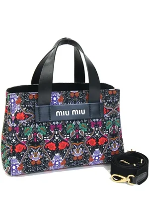 Miu Miu Pre-owned, Kobieta, Czarny, ONE SIZE, Pre-owned Canvas handbags