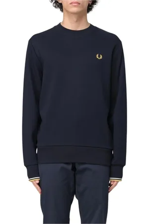 Fred Perry Bluzy, Mężczyzna, Niebieski, S, Zielony Sweter z Zakończeniami