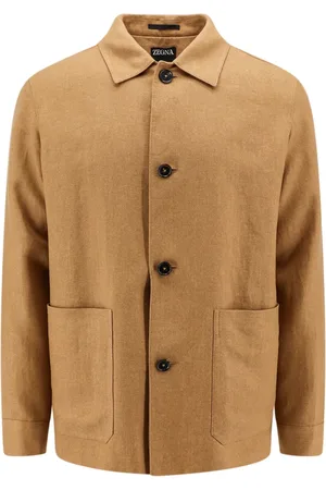 Ermenegildo Zegna Kurtki, Mężczyzna, brązowy, L, Wełna, Lekka Kurtka