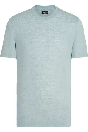 Ermenegildo Zegna Koszulki, Mężczyzna, Zielony, 2XL, Koszulka lniana