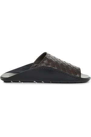Bottega Veneta Buty, Mężczyzna, Czarny, 43 EU, Brązowe Sandały z Plecioną Skórą