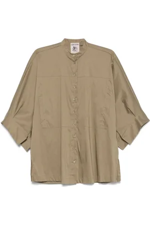 SEMICOUTURE Bluzki, Kobieta, brązowy, 2XS, Eleganckie Sukienki na każdą okazję