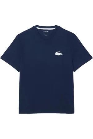 Lacoste Koszulki, Mężczyzna, Niebieski, L, Bawełna, Koszulka z nadrukiem z bawełny - Krótki rękaw