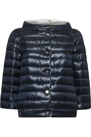 HERNO Kurtki, Kobieta, Niebieski, M, Nylon, Odwrotna Kurtka Puchowa Niebiesko/Szara