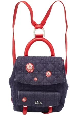 Dior Pre-owned, Kobieta, Niebieski, ONE SIZE, Denim, Pre-owned Denim backpacks