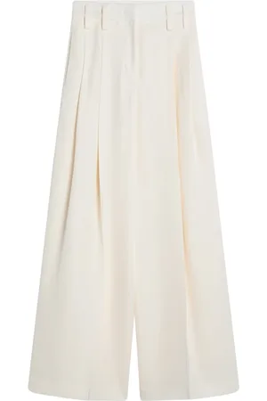 Jil Sander Spodnie, Kobieta, Biały, S, Spodnie o szerokich nogawkach