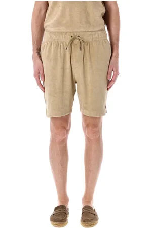 Ralph Lauren Szorty, Mężczyzna, Beżowy, M, Szorty Bermuda z Frotte i Haftem