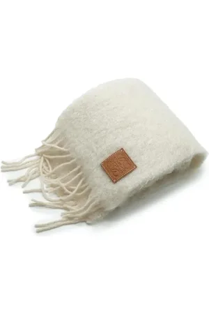 Loewe Pre-owned, Kobieta, Beżowy, ONE SIZE, Wełna, Pre-owned Wool scarves