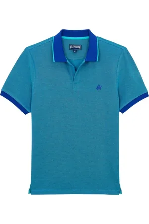 Vilebrequin Koszulki, Mężczyzna, Niebieski, 2XL, Solidny polo shirt z bawełny z efektem zmieniającym się dla mężczyzn