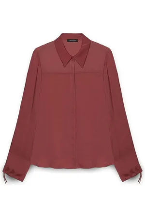 Fiorella rubino Bluzki, Kobieta, Czerwony, 4XL, Poliester, Satinowa koszula