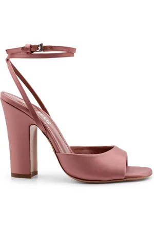 PARIS TEXAS Buty, Kobieta, Różowy, 37 1/2 EU, Satyna, Satynowe sandały z kwadratowym noskiem