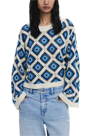 Desigual Swetry, Kobieta, Niebieski, L, Stylowy sweter damski na każdą okazję