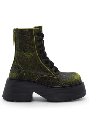 vic matiè Buty, Kobieta, Żółty, 40 EU, Żółte Skórzane Buty Stripy