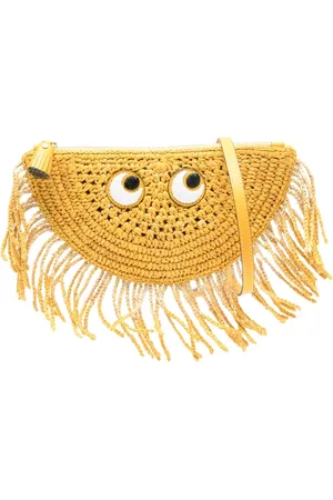 Anya Hindmarch Torebki, Kobieta, Żółty, ONE SIZE, Musztardowy Frędzle Brelok