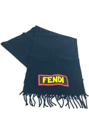 Fendi Pre-owned, Kobieta, Czarny, ONE SIZE, Wełna, Pre-owned Wool scarves