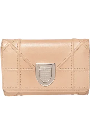 Dior Pre-owned, Kobieta, Beżowy, ONE SIZE, Pre-owned skórzane portfele