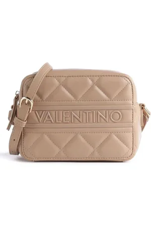 Valentino by Mario Valentino Torebki, Kobieta, Beżowy, ONE SIZE, Len, Beżowa Torba na Ramię z Logo