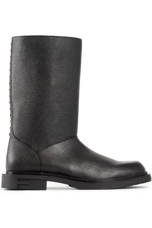Fendi Buty, Mężczyzna, Czarny, 41 EU, Skóra, Skórzane botki z obcasem