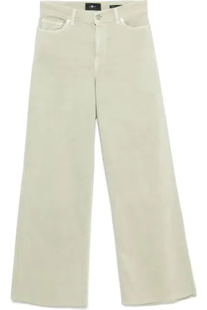 7 for all Mankind Jeansy, Kobieta, Zielony, W25, Lotta Cropped Wide Leg Jeansy