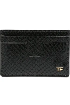Tom Ford Akcesoria, Mężczyzna, Czarny, ONE SIZE, Włoska portmonetka ze skóry z ziarnistym wzorem