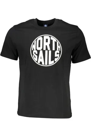 North Sails Koszulki, Mężczyzna, Czarny, S, Bawełna, Czarna Bawełna Druk Logo T-shirt