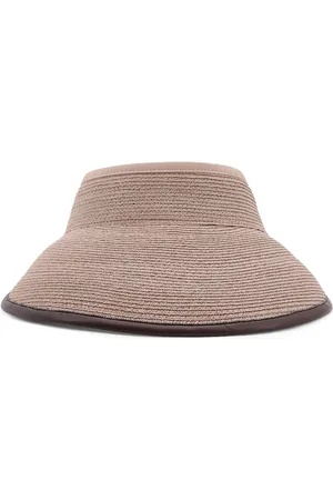 Brunello Cucinelli Akcesoria, Kobieta, Beżowy, S, Nylon, Regulowane beżowe kapelusze z obszyciem skórnym