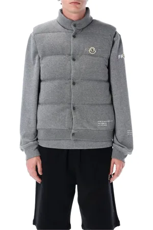 Moncler Kurtki, Mężczyzna, Szary, L, Nylon, Kurtka puchowa z zapięciem na guziki