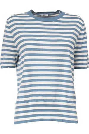 Aspesi Koszulki, Kobieta, Niebieski, M, Bawełna, Paski z bawełny T-shirt