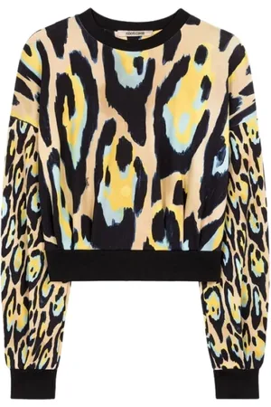 Roberto Cavalli Bluzy, Kobieta, Wielobarwność, L, Bawełna, Bluza Crewneck