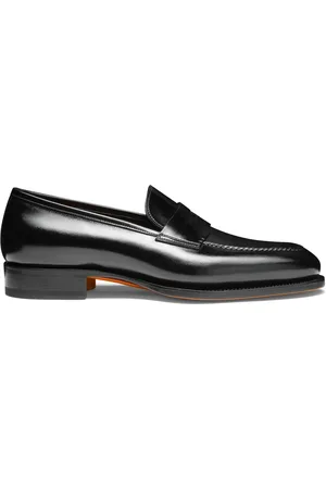 santoni Buty, Mężczyzna, Czarny, 40 EU, Len, Męskie penny loafer