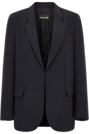Roberto Cavalli Kurtki, Kobieta, Czarny, S, Czarna dopasowana marynarka z klapami