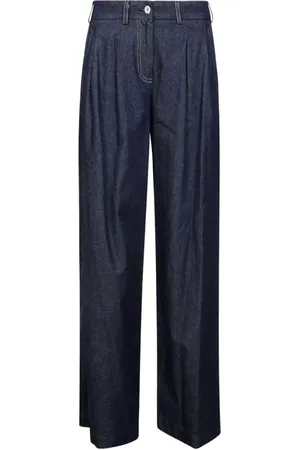 JEJIA Spodnie, Kobieta, Niebieski, S, Denim, Niebieskie Dżinsowe Proste Spodnie dla Kobiet