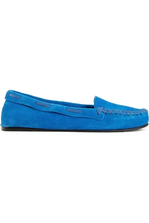 The Row Buty, Kobieta, Niebieski, 38 EU, Zamsz, Mokasyny skórzane z detalami skórnymi