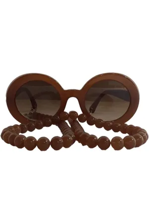 CHANEL Pre-owned, Kobieta, brązowy, ONE SIZE, Len, Pre-owned Plastic sunglasses