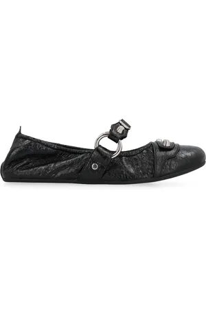 Balenciaga Buty, Kobieta, Czarny, 37 EU, Len, Baleriny ze skóry z ćwiekami
