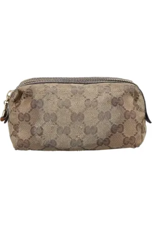 Gucci Pre-owned, Kobieta, Beżowy, ONE SIZE, Pre-owned Canvas pouches