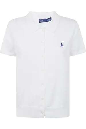 Ralph Lauren Swetry, Kobieta, Biały, L, Sweter z krótkimi rękawami