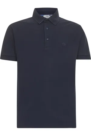 Etro Koszulki, Mężczyzna, Niebieski, S, Niebieski Polo z Haftowanym Logo