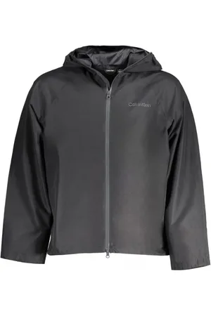 Calvin Klein Kurtki, Mężczyzna, Czarny, M, Czarna Kurtka z Poliestru