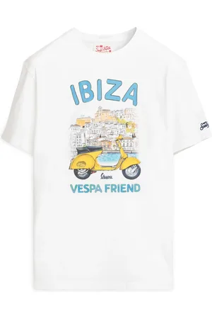 MC2 SAINT BARTH Koszulki, Mężczyzna, Biały, L, Koszulka z wzorem Vespa Logo
