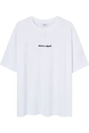 Maison Kitsuné Koszulki, Mężczyzna, Biały, M, Biała Koszula z Haftem