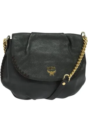 MCM Pre-owned, Kobieta, Szary, ONE SIZE, Skóra, Pre-owned skórzane torby na ramię