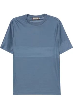 CANALI Koszulki, Mężczyzna, Niebieski, 2XL, Włoski T-shirt z bawełny