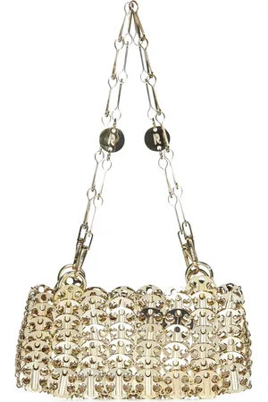 Paco rabanne Torebki, Kobieta, Żółty, ONE SIZE, Złota Torba na Ramię z Łańcuchem
