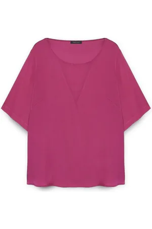 Fiorella rubino Bluzki, Kobieta, Różowy, 4XL, Poliester, Bluzka z wstawka V