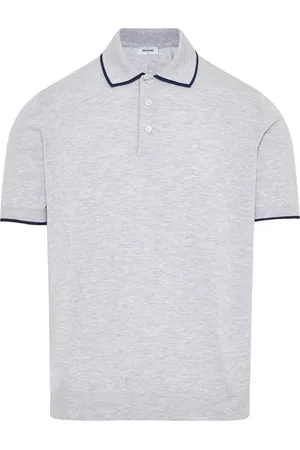 Gran Sasso Koszulki, Mężczyzna, Szary, 2XL, Włoski polo z bawełny